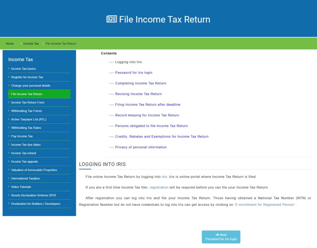 Income Tax Return in Pakistan