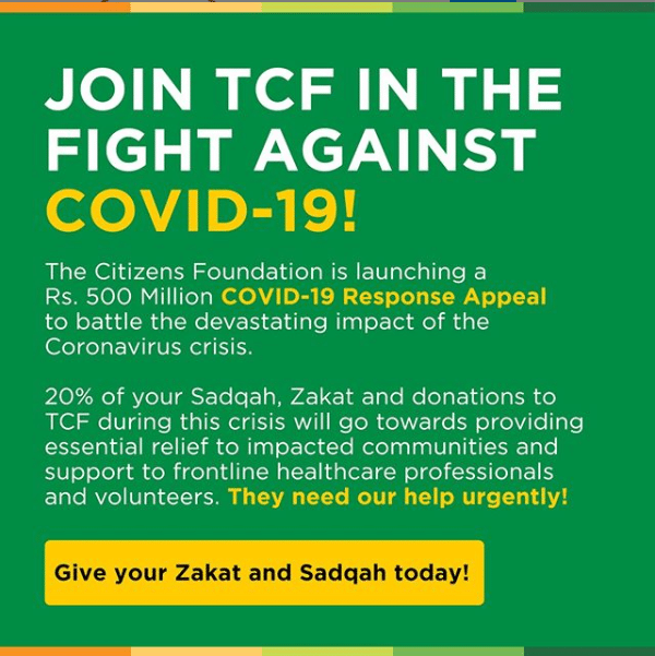 The Citizens Foundation Launches a Rs. 500 Million COVID-19  Response Appeal to Fight the Crisis
