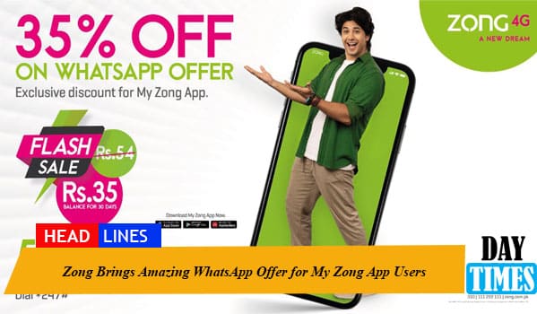 Zong Brings Amazing WhatsApp Offer for My Zong App Users