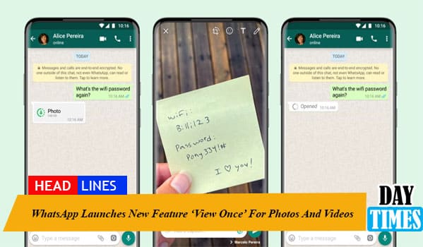 WhatsApp Launches New Feature ‘View Once’ For Photos and Videos