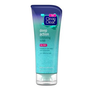 Clean & Clear Oil-Free Deep Action Exfoliating Facial Scrub, Cooling Face Wash