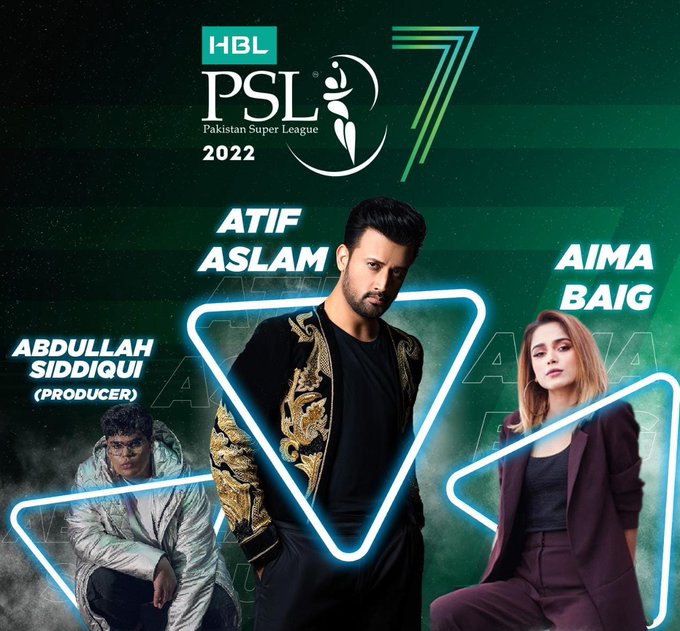 Atif Aslam and Aima Baig will sing the anthem for PSL 7