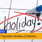 7 September Holiday in Pakistan