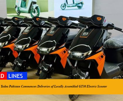 Yadea Pakistan Commences Deliveries of Locally Assembled GT30 Electric Scooter